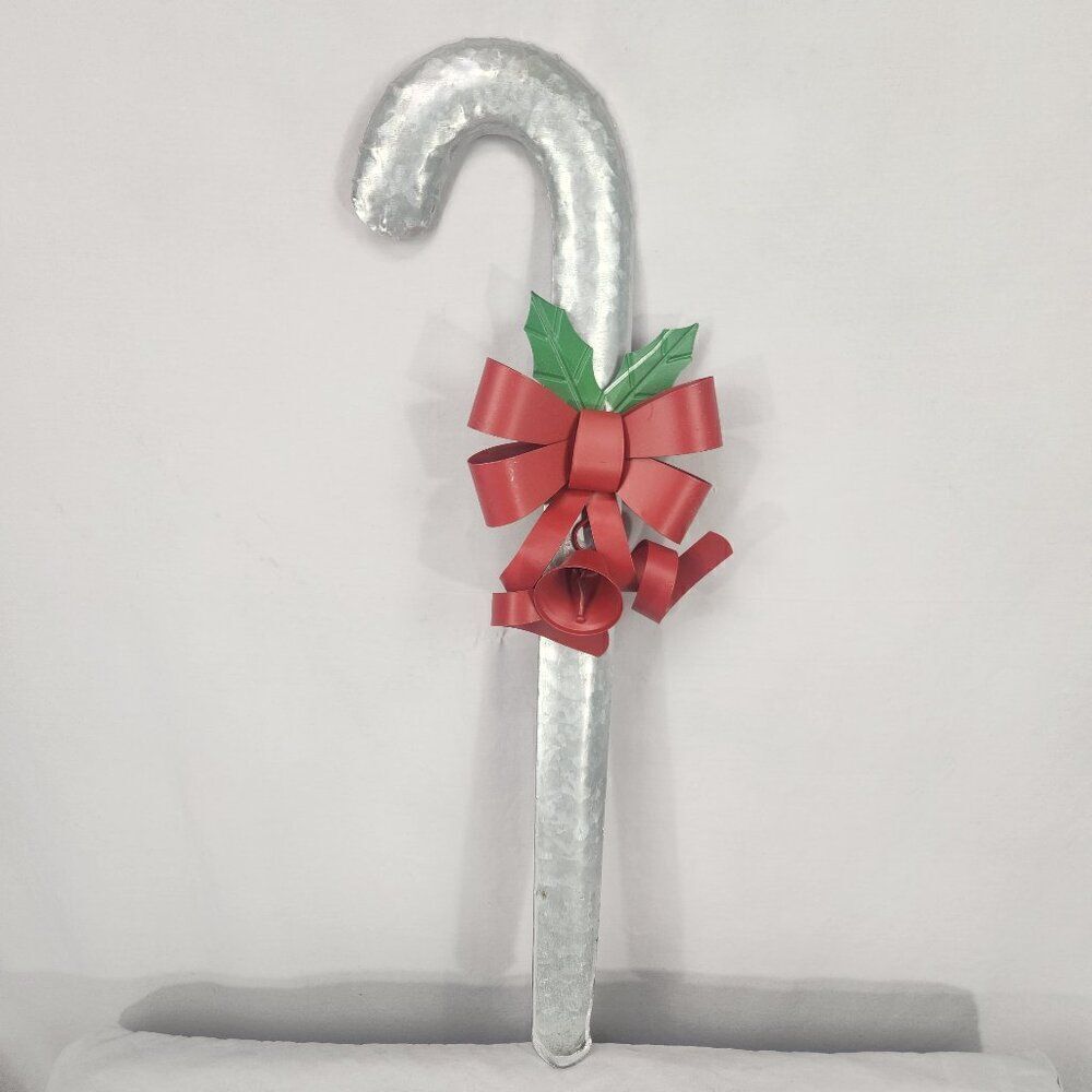 Designs Combined Inc 24" Silver Metal Christmas Candy Cane  Wall Hanging Decor